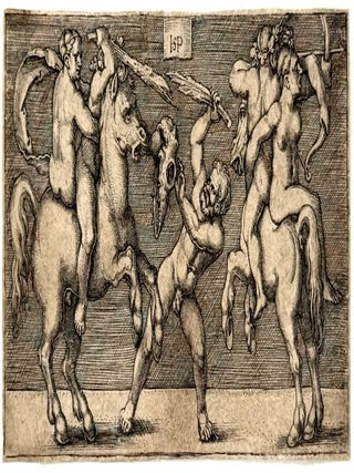 2246 Kampf dreier Männer (Man fighting with two couples on horseback). Hans Sebald Beham