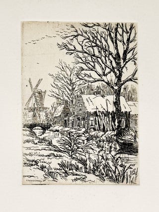 2276 Snowy village with a windmill. Pieter Aandewiel