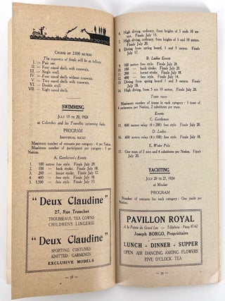 Grouping of materials relating to the 1924 Paris Olympic Games: A) Die Olympischen Spiele – Paris 1924; B) Guide to the Olympic Games Paris 1924; C) VIIIe Olympiade de Paris, l'A. B. C. des Jeux Olympiques; D) Heliogravure d'Art, Paris, série 2.
