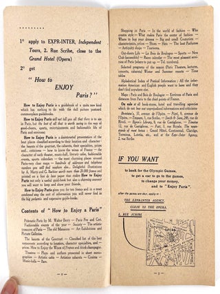 Grouping of materials relating to the 1924 Paris Olympic Games: A) Die Olympischen Spiele – Paris 1924; B) Guide to the Olympic Games Paris 1924; C) VIIIe Olympiade de Paris, l'A. B. C. des Jeux Olympiques; D) Heliogravure d'Art, Paris, série 2.