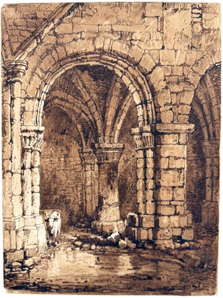 2340 The Crypt at Kirkstall Abbey, Yorkshire. Samuel Prout