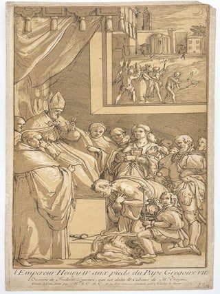 2341 L'Empereur Henri IV aux pieds du Pape Grégoire VII. Nicolas Le Sueur, after Federico Zuccari
