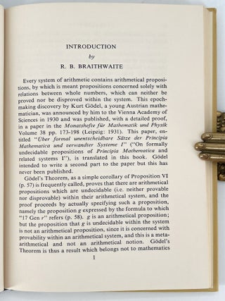 On Formally Undecidable Propositions of Principia Mathematica and Related Systems; Translated by B. Meltzer.