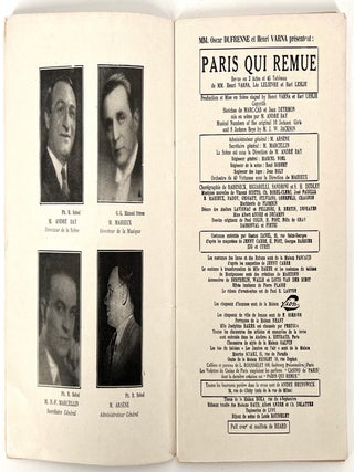Casino de Paris: La Revue de Paris qui Remue / Josephine Baker Cover Design; en 2 actes et 25 tableaus. Production 1930-31