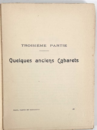 Bals Cafés et Cabarets