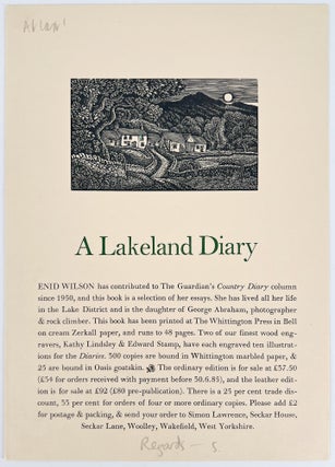 A Lakeland Diary; with wood-engravings by Kathleen Lindsey and Edward Stamp