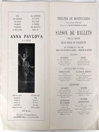 Th&eacute;&acirc;tre De Monte-Carlo. Programme Officiel. Saison de Ballets par La Troupe de M. Serge De Diaghilew Du 17 Janvier au 9 Mai 1926