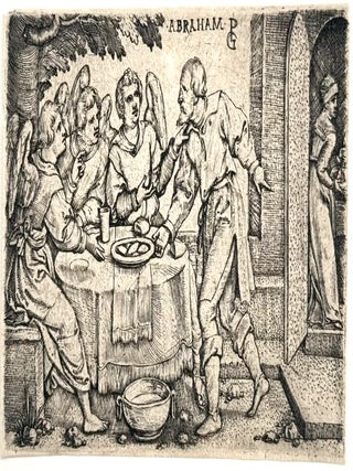 2463 Abraham bedient die drei Engel (Abraham serving the three Angels). Georg Pencz