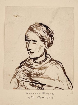 2494 Shawled woman in three-quarter profile. 19th century English School