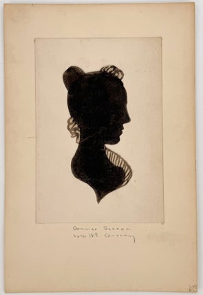 Silhouette of a lady with a ruffled collar