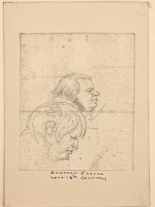 2502 Study of two heads. 18th century English School
