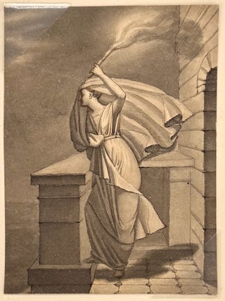 2503 Hero guiding Leander with a torch. English School 19th century