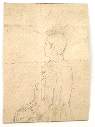 2504 Study of a boy holding a basket. 19th century English School