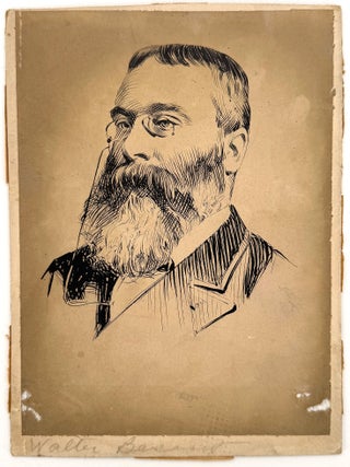 2508 Portrait of Sir Walter Besant, a maquette for publication. Jacques Reich, attributed to