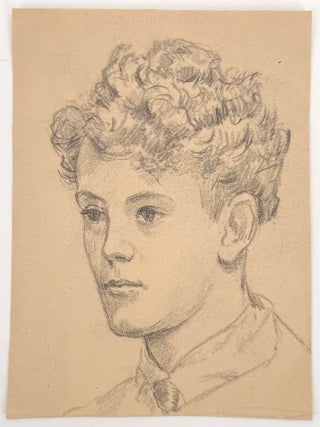 2514 Portrait of a young man with with tousled hair. Josephine K. Van Ingen, attributed to