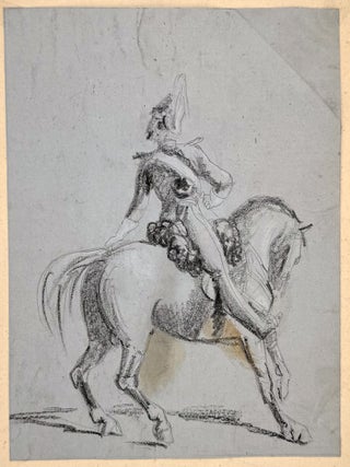 2518 Study of a mounted Life Guard looking over his shoulder. Richard Simkin, after