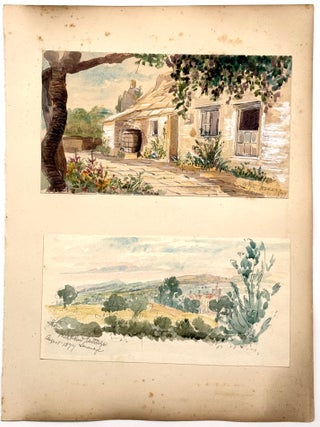 2935 Two watercolors, views of Swannage; White House and Marshland Cottage. Ellen Brooker Beale