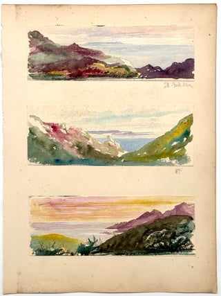2940 Three watercolors, views of Lee, North Devon. Ellen Brooker Beale