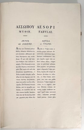 Aesopi Phrygii Fabulae graecae latine conversae (Aesop the Phrygian / Greek Fables Translated into Latin)