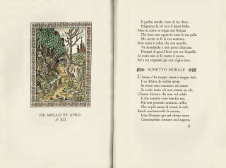 FABLES OF AESOP Printed from the Veronese Edition of MCCCCLXXIX in Latin Verses and the Italian Version by Accio Zucco. - (And:) The First Three Books of Caxton's Aesop Containing the Fables Illustrated in the Verona Aesopus of MCCCCLXXIX.