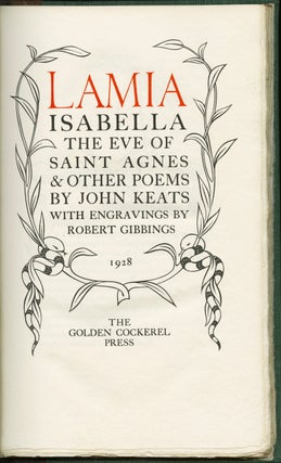 Lamia, Isabella, The Eve of Saint Agners & Other Poems; with Engravings by Robert Gibbins