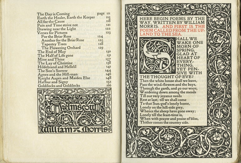 314 Poems by the Way. KELMSCOTT PRESS / William Morris.