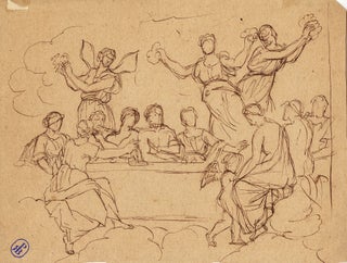 328 Neoclassical banquet scene with angels and putti. Venetian school