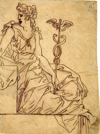 330 Study of a Priestess holding a Caduceus. Giacomo Guardi, circle of
