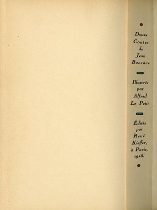 Douze nouvelles de Messire Jean Boccace Seigneur Florentin; Avec les illustrations en couleurs d'Alfred Le Petit
