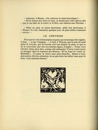 Les Pastorales; Traduites intégralement par Gabriel Soulages. Bois originaux de J.-B. Vettiner
