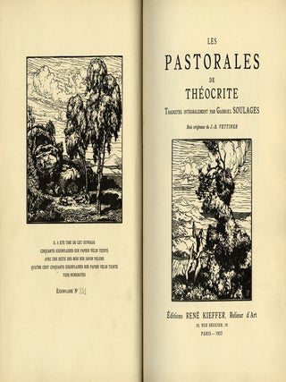 Les Pastorales; Traduites intégralement par Gabriel Soulages. Bois originaux de J.-B. Vettiner