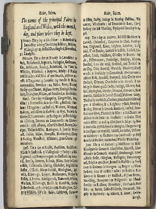 Rider's (1726) British Merlin; Adorned with many delightful Varieties and Useful Verities, for the Year of our Lord God, 1726