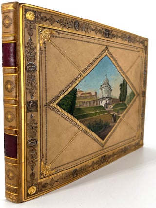 Painted Binding. 19th Century Album containing drawings, memorabilia, and botanical samples