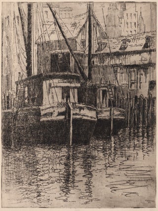 394 The trawler Addison moored at the Fulton Fish Market, New York. Peter Aandewiel