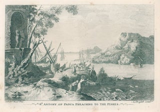 402 St. Anthony of Padua Preaching to the Fishes. Jacques-Philippe Le Bas, after Salvator Rosa