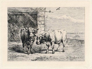 410 Bulls, from Eaux-Fortes Animaux & Paysages; Taureaux. Karl Bodmer