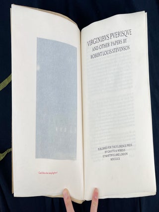 Virginibus Puerisque and Other Papers
