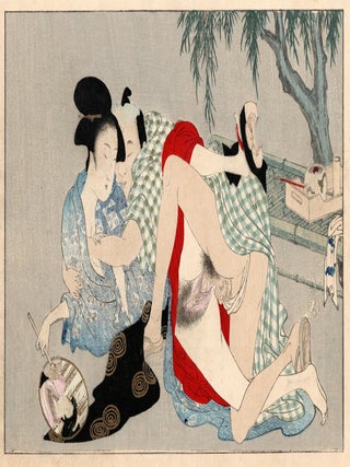 Seishi Ai-oi Genji; Set of 12 Shunga works together with an astrological commentary print