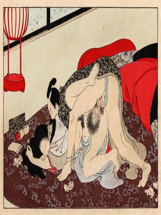Seishi Ai-oi Genji; Set of 12 Shunga works together with an astrological commentary print