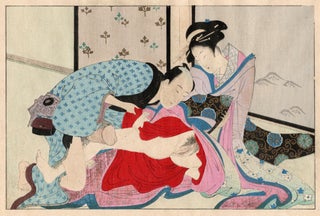 Seishi Ai-oi Genji; Set of 12 Shunga works together with an astrological commentary print