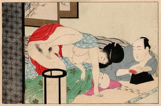 Seishi Ai-oi Genji; Set of 12 Shunga works together with an astrological commentary print