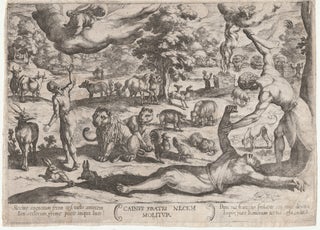 594 Cainus fratri necem molitur (Cain kills his brother), Plate I from Battles from the Old...