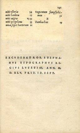 De re hortensi libellus (A small book on gardening); ...vulgaria herborum, florum ac fruticum qui in hortis conseri solent nomina latinis vocibus efferre docens ex probatis authoribus, in puerorum gratiam....