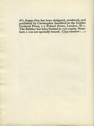 We Happy Few; An anthology. I: Britain at War. II: Britain at Sea. III: Britain in the Air