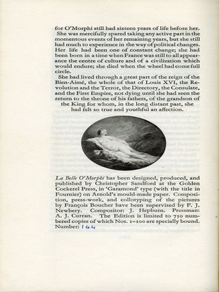La Belle O'Morphi; A Brief Biography