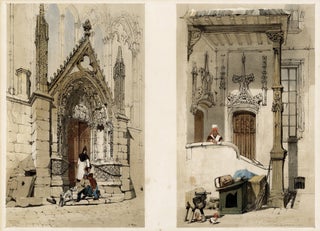 687 Plate 16: Picturesque Architecture in Paris, Ghent, Antwerp, Rouen & Drawn from Nature & on...