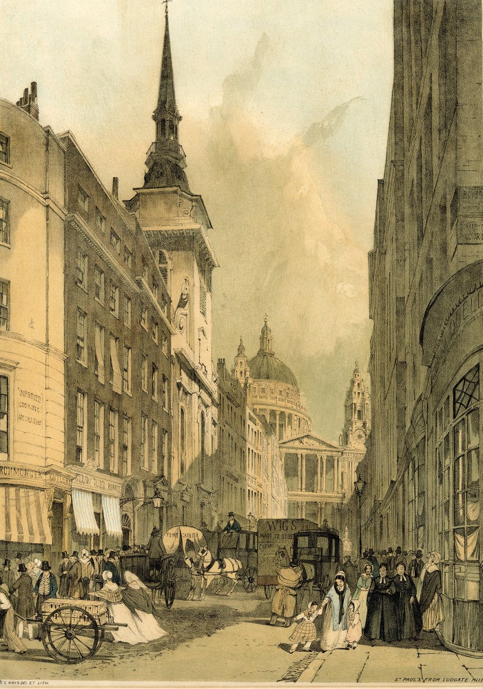 693 St. Paul's From Ludgate Hill, from Original Views of London As It Is. Thomas Shotter Boys.