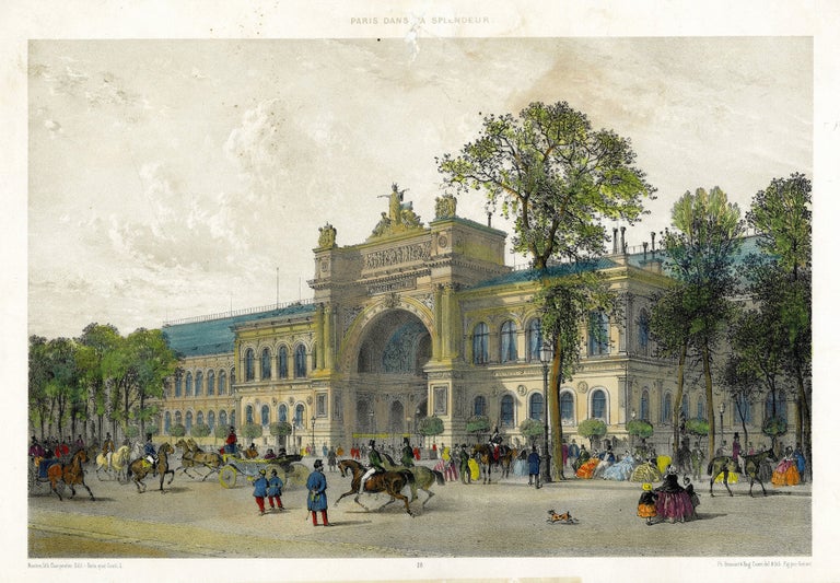714 Entrance of the Palace of Industry, plate 28 from the series Paris Dans sa Splendeur. Felix Benoist, after Aubrun.