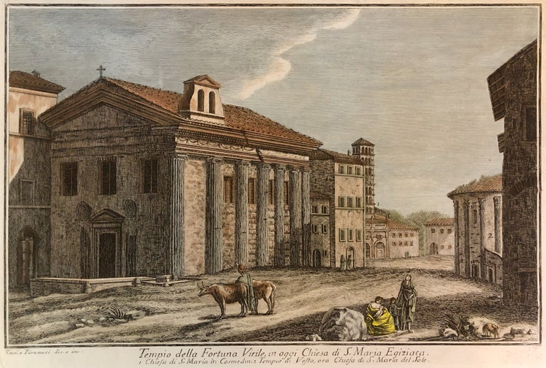 751 Veduta del Tempio della Fortuna Virile, from Raccolta delle più belle Vedute Antiche, e Moderne di Roma. Giuseppe Vasi, after Giovanni Piranesi.