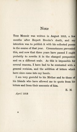 The Collected Poems of Rupert Brooke. With a Memoir